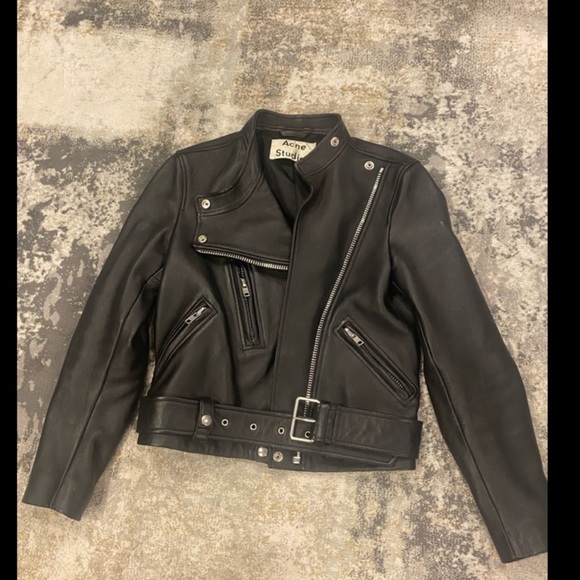 ACNE STUDIOS Lewis Asymmetric Leather
Jacket In Black Women’s Small  (EU 32) - Picture 10 of 12